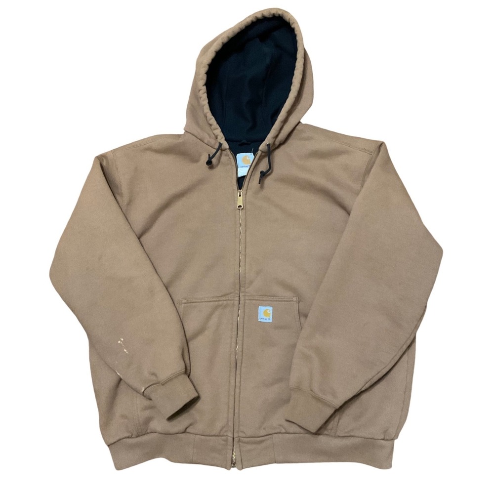 Carhartt  J149 BRN Thermal Lined Full Zip Hoodie Brown XL Regular Y2K